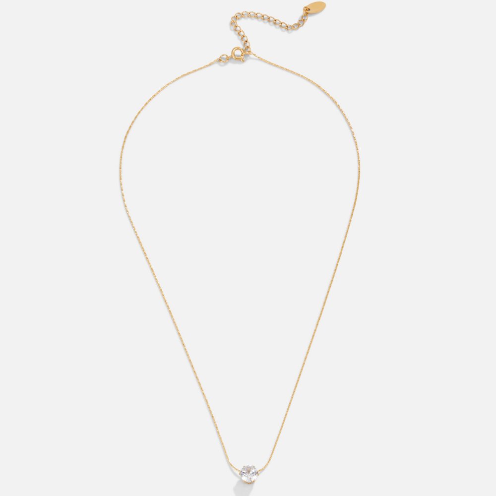 Amaris – Collar Dorado Cristal Redondo Elegante