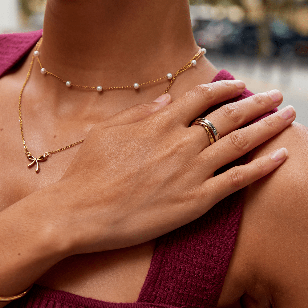 Elena – Bague Triple Anneau Tres Tons Elegante