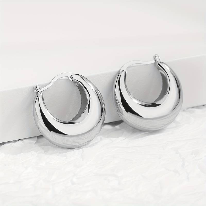 Pendientes Chunky Chapados en Oro de 18K - Pendientes Abiertos Chunky