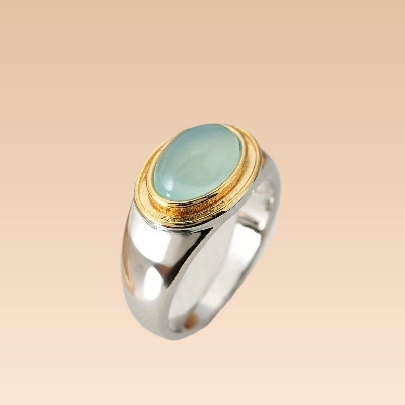 Mira – Anillo Vintage en Piedra de Luna Verde