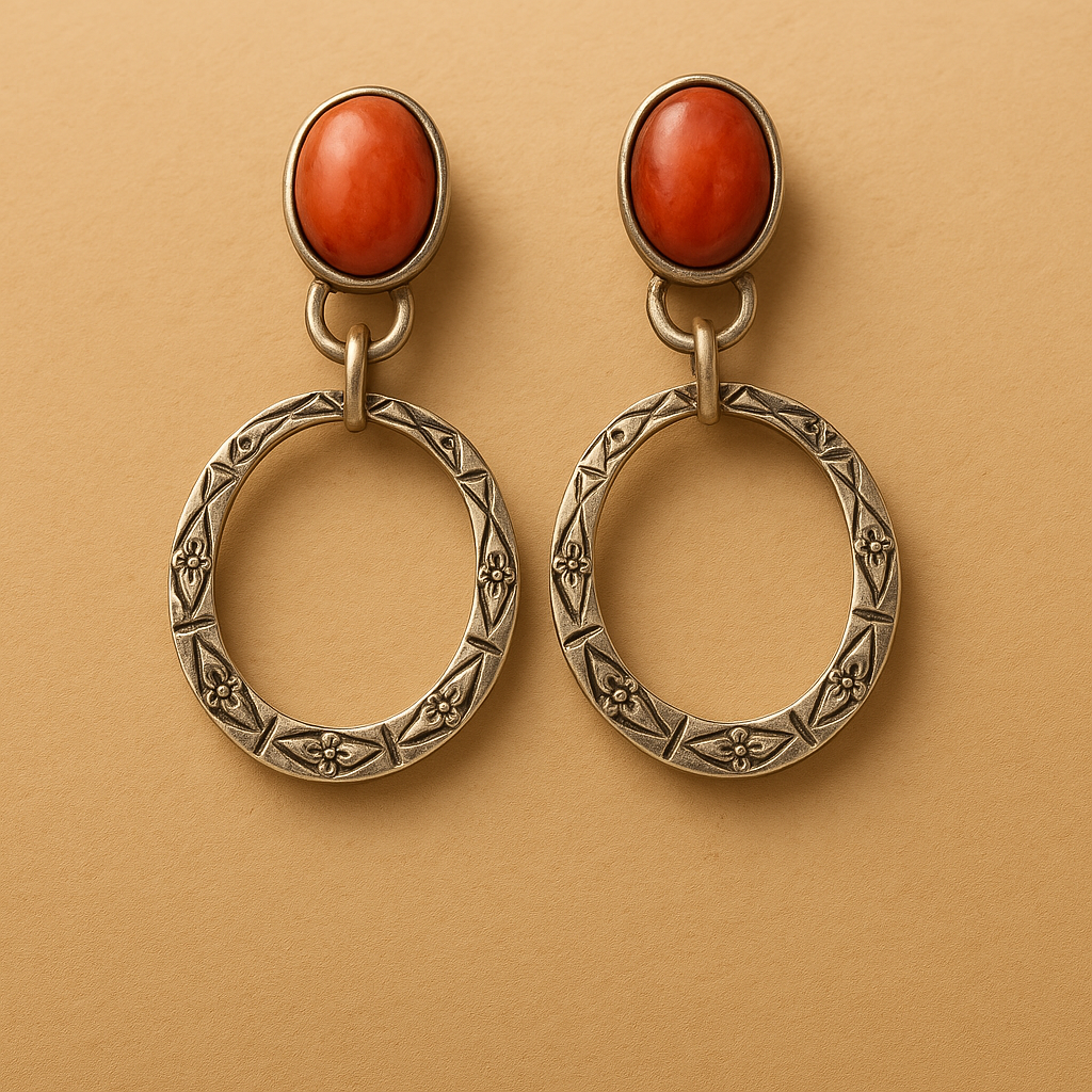 Althea – Pendientes Boho Vintage con Ónix Natural