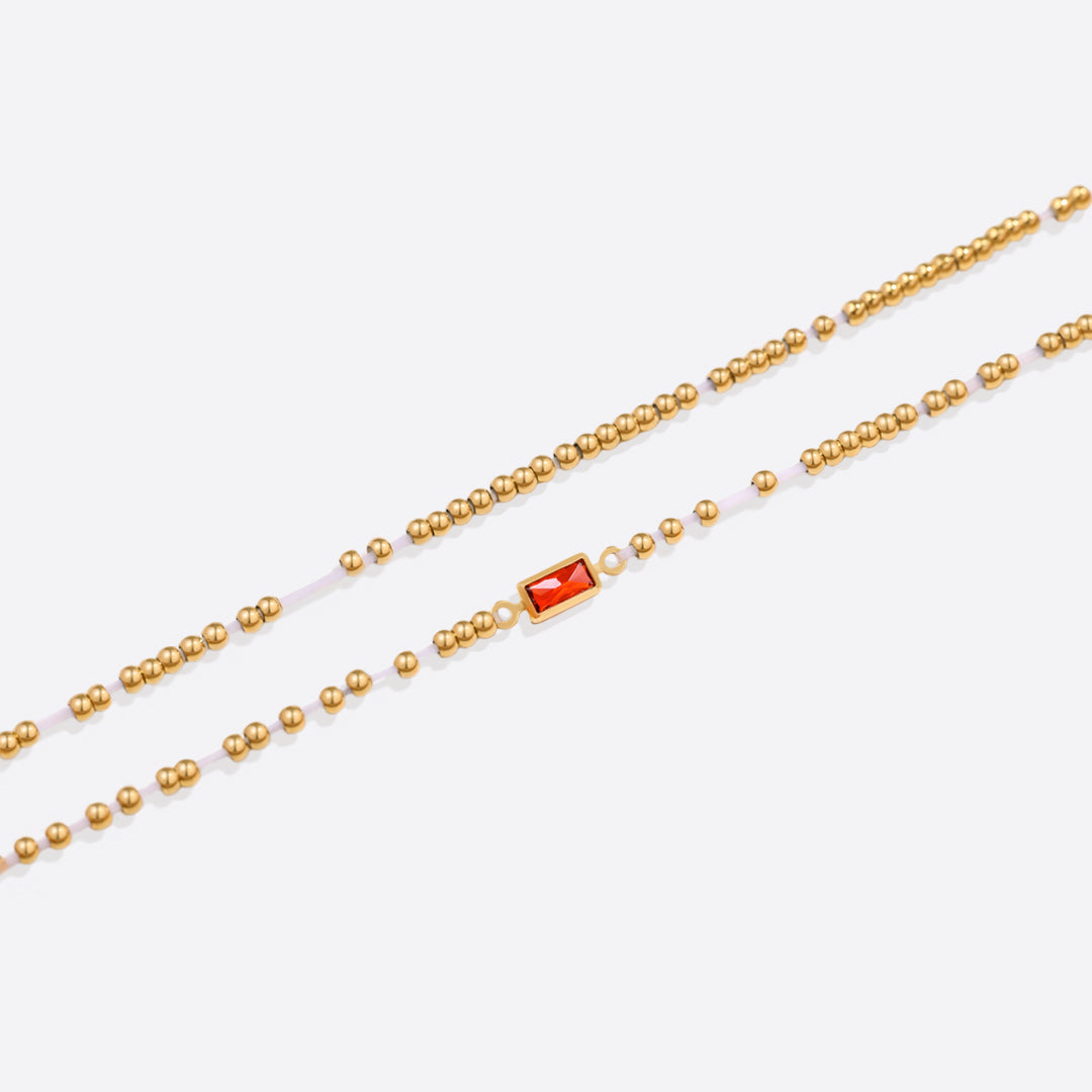 Aitana – Pulsera Dorada con Piedra Natal