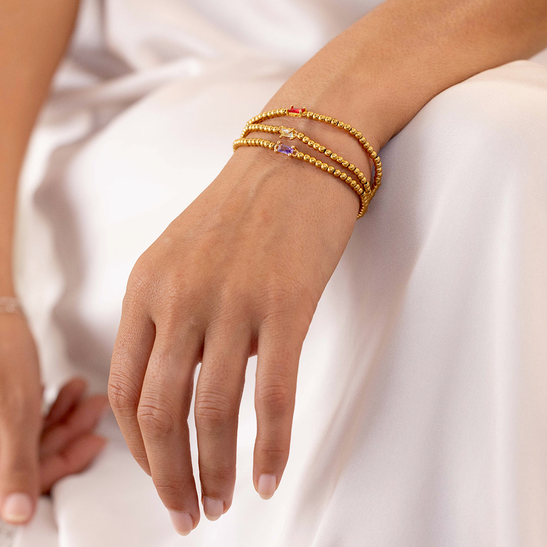 Aitana – Pulsera Dorada con Piedra Natal