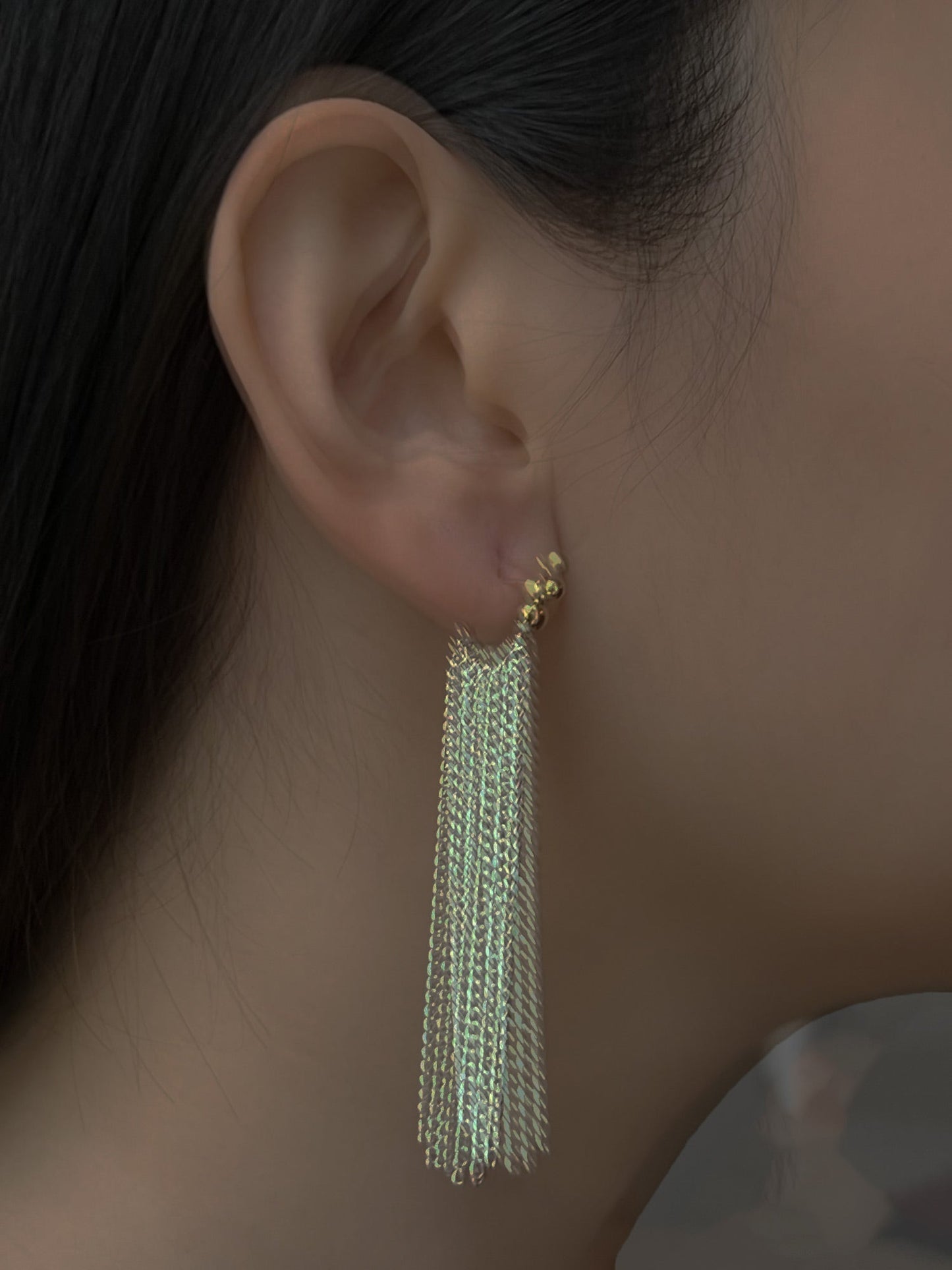 Nora - Largos pendientes de cadenas de plata fluidas