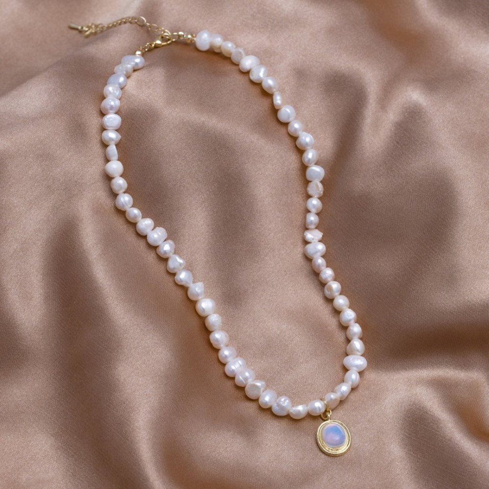Piedra lunar - Collar de perlas