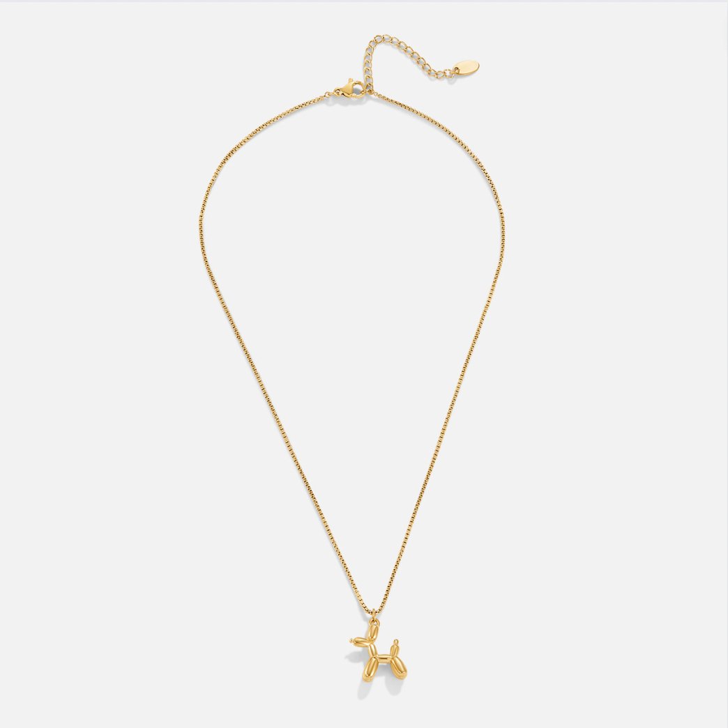 Nerina – Collar Colgante Perro Globo Dorado