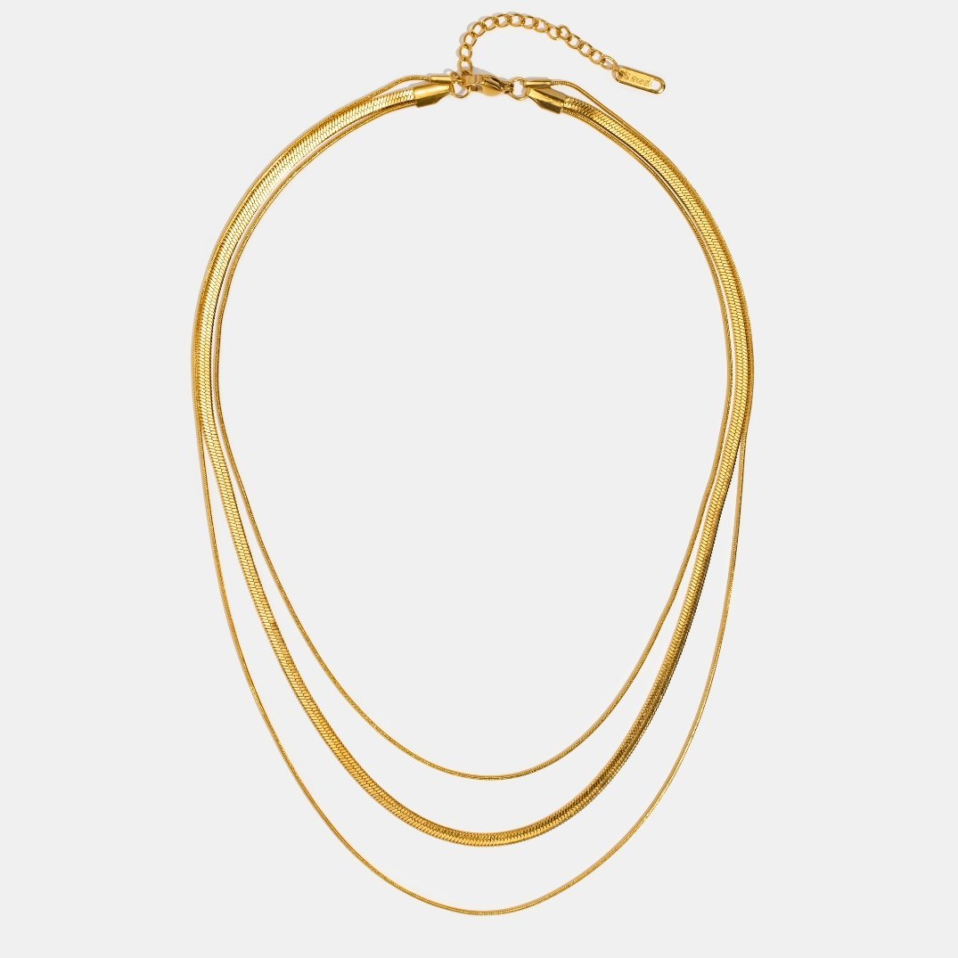 Agot – Collar Cadena Dorado Multi-Capa