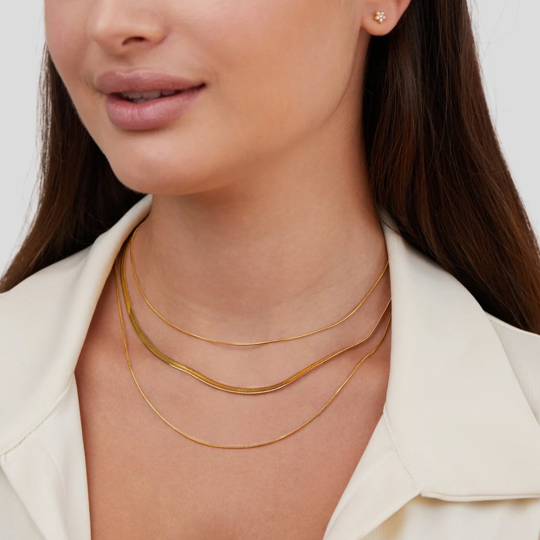 Agot – Collar Cadena Dorado Multi-Capa