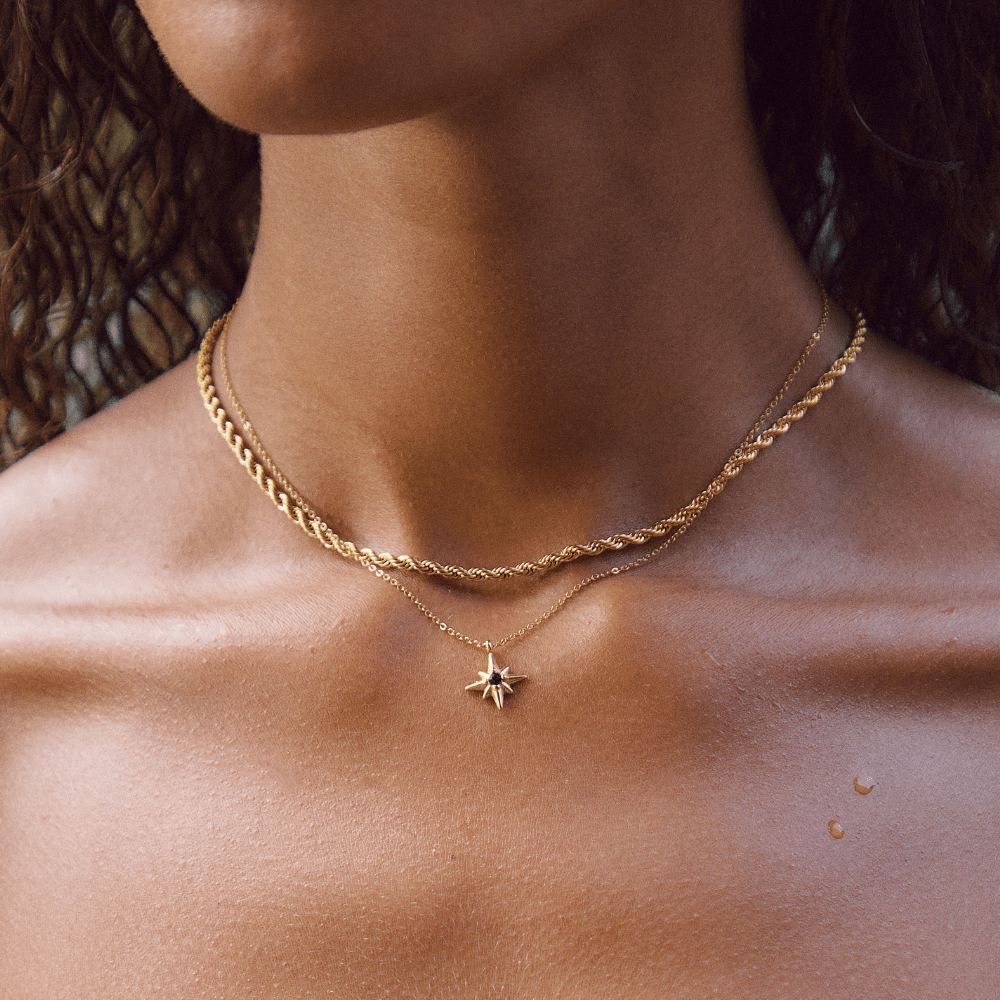 Celestia – Collar Estrella Guía en Cristal Esmeralda