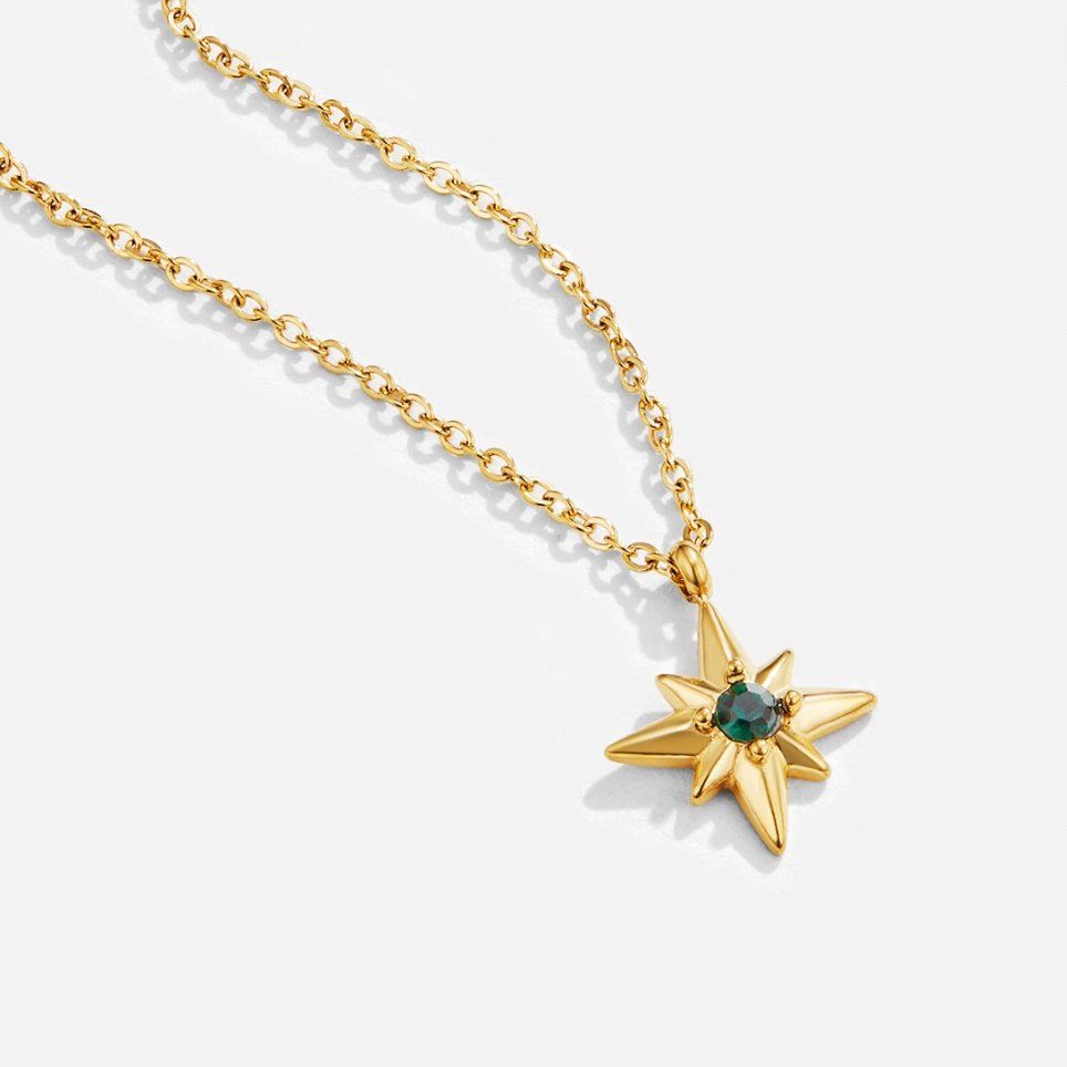 Celestia – Collar Estrella Guía en Cristal Esmeralda