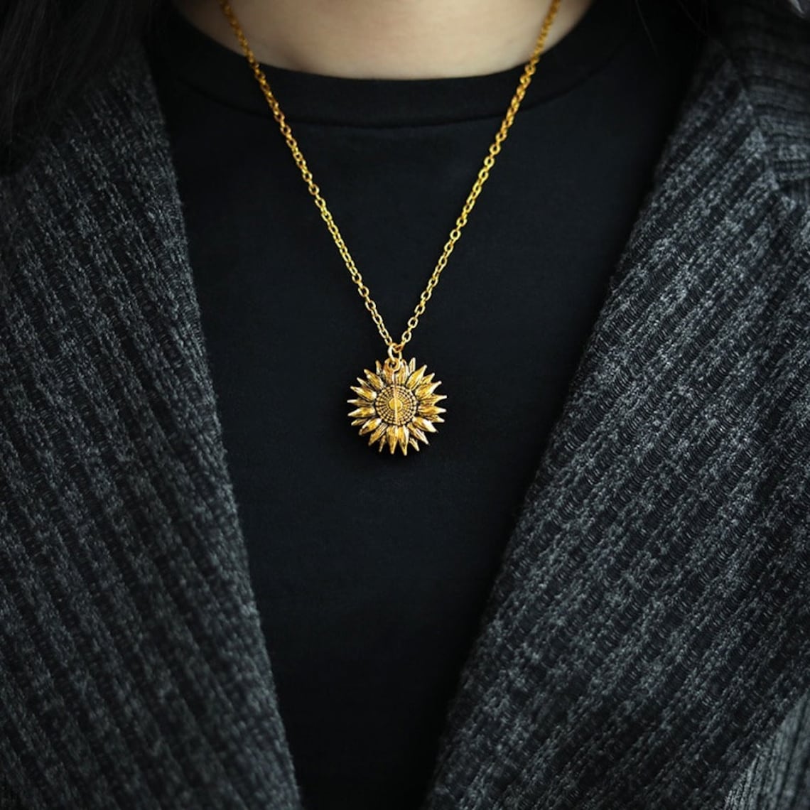 Eres mi sol - Collar con colgante de girasol