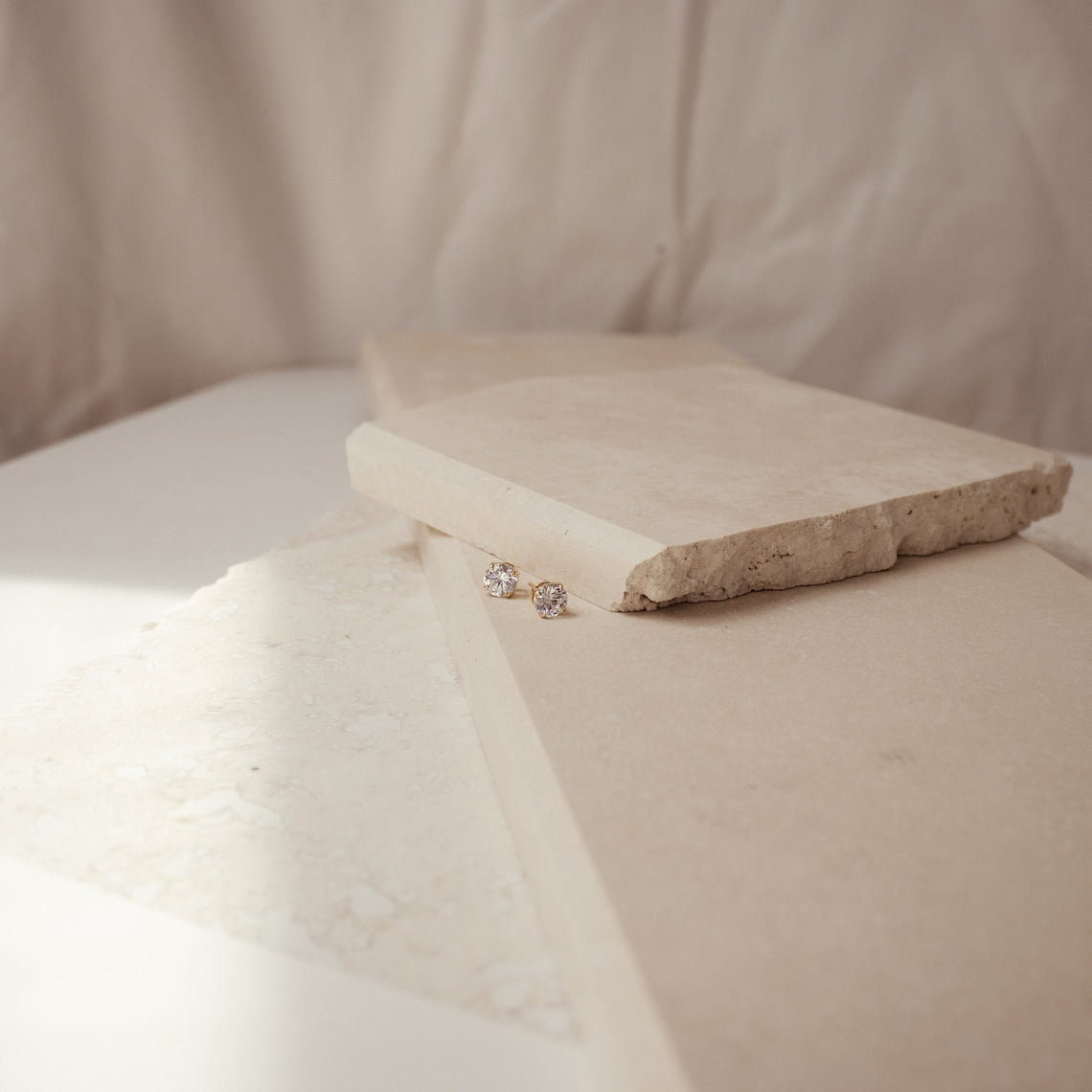 Clás pendientes de diamante clásicos - Pendientes con piedra redonda