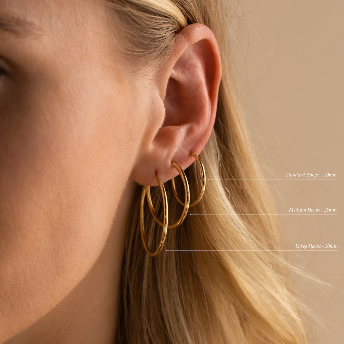 Aros ligeros - Pendientes en oro y plata (set de 4)