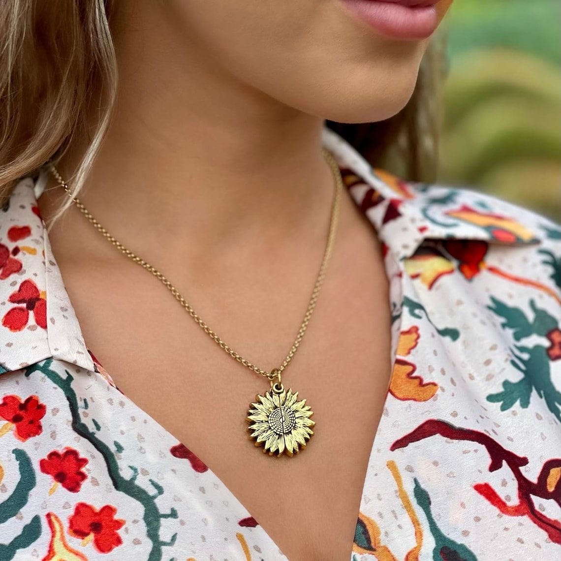 Eres mi sol - Collar con colgante de girasol