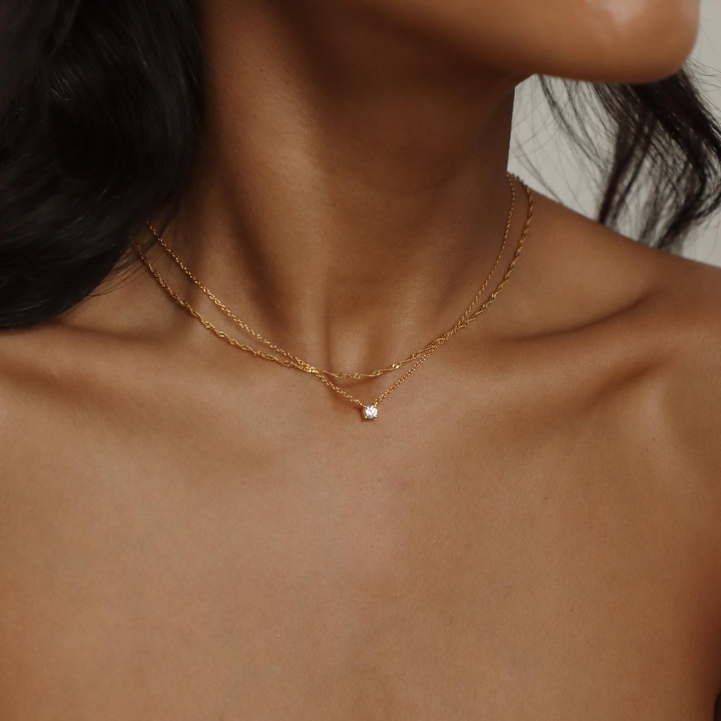 Collar de diamantes delicado - Collar con incrustación de piedras