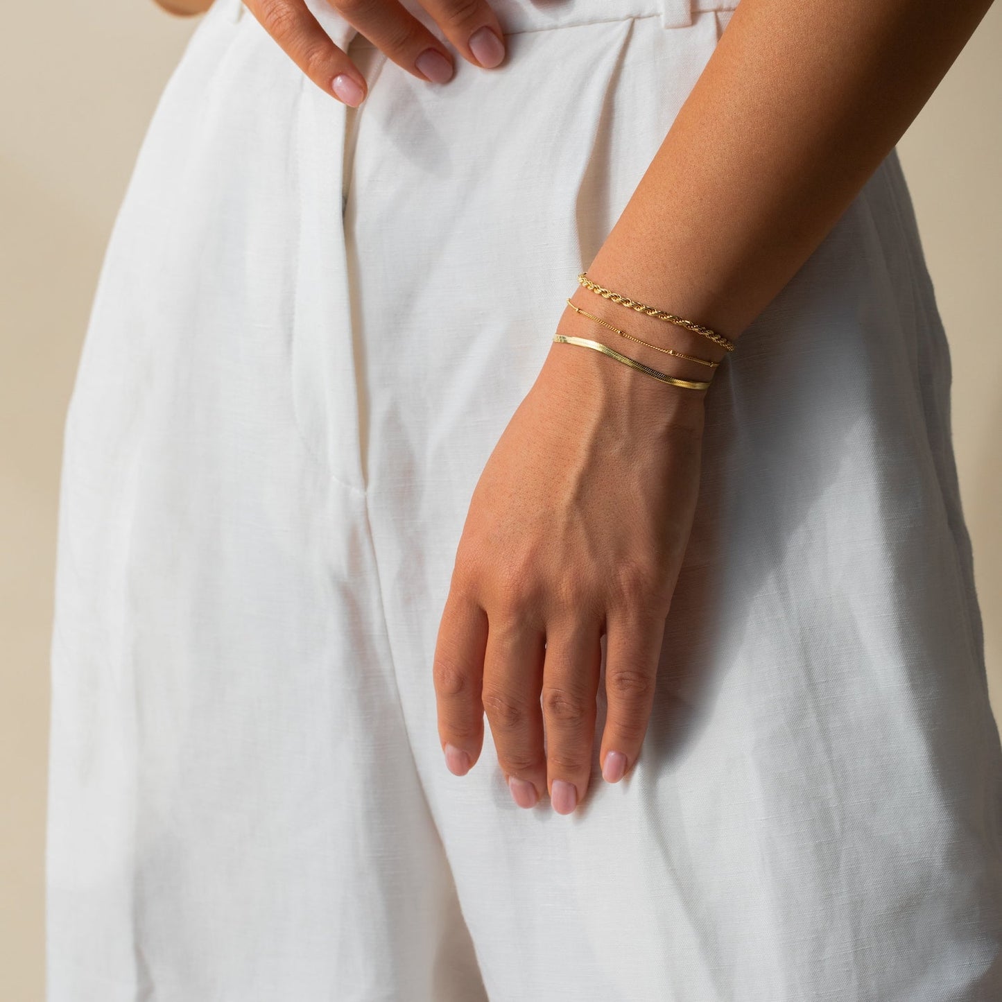 Pulseras de cadena - Pulseras minimalistas apiladas