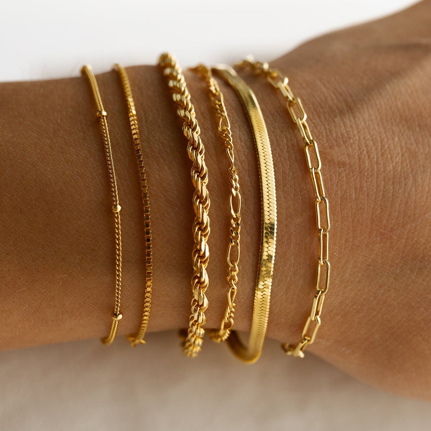 Pulseras de cadena - Pulseras minimalistas apiladas