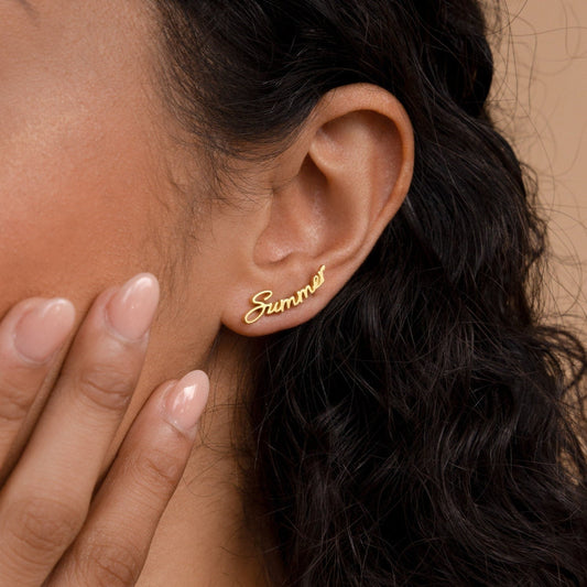 Pendientes de nombre personalizados - Pendientes minimalistas