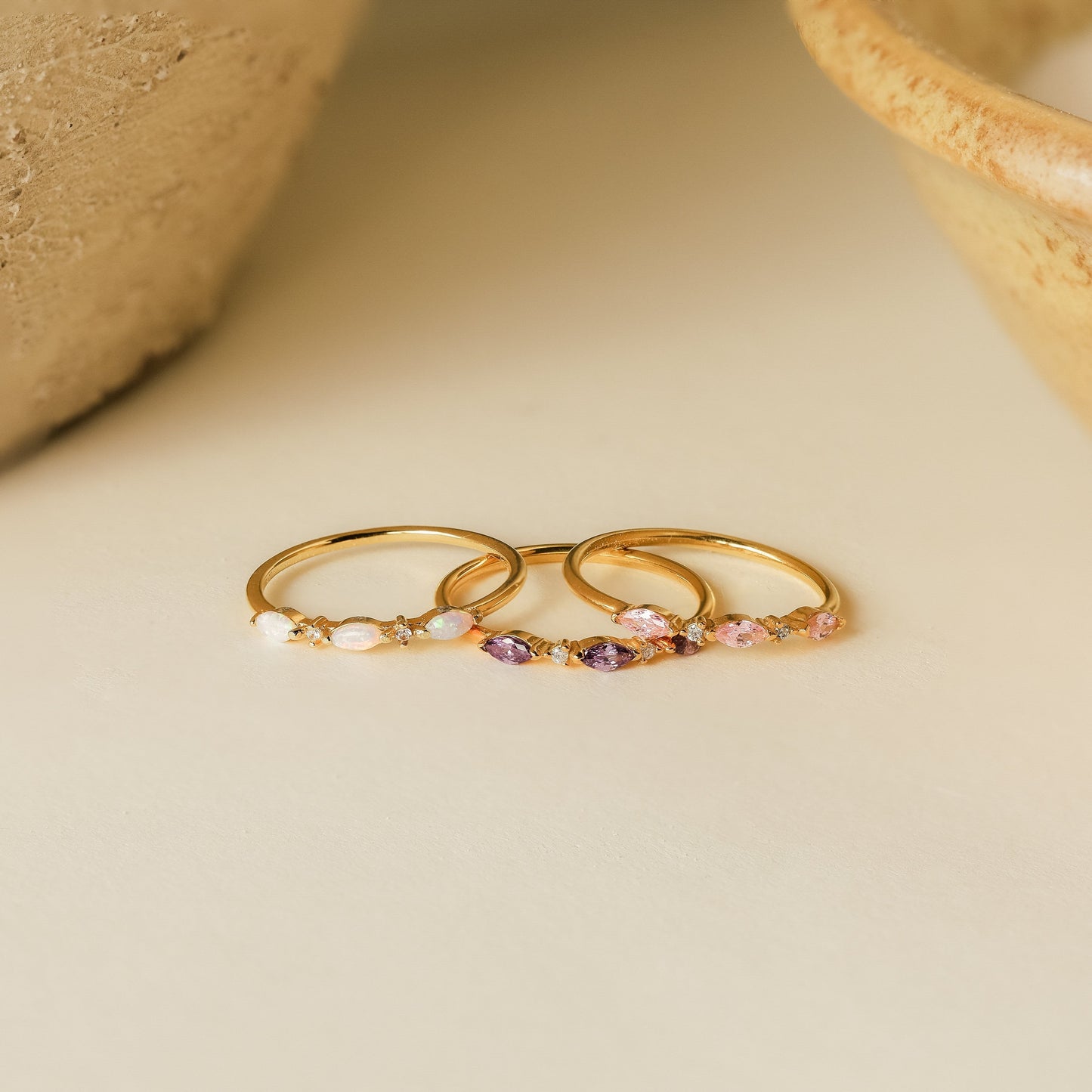Quinn – Anillo Triple Marquise