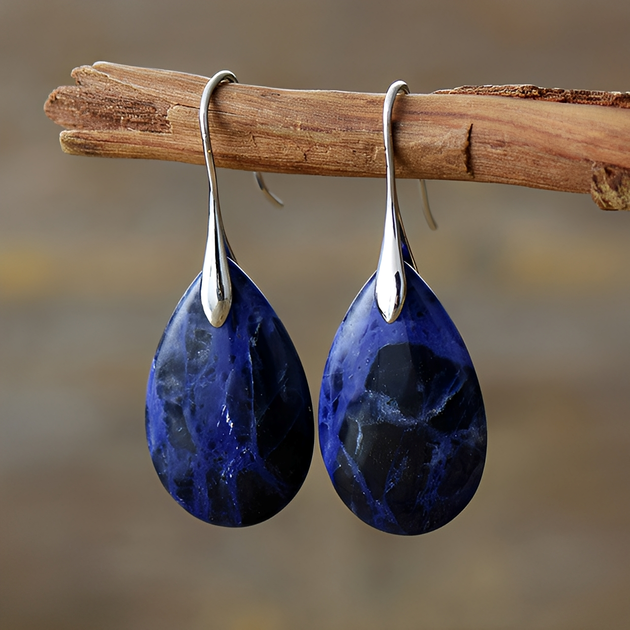 Kris – Pendientes Vintage Chic Piedra Azul