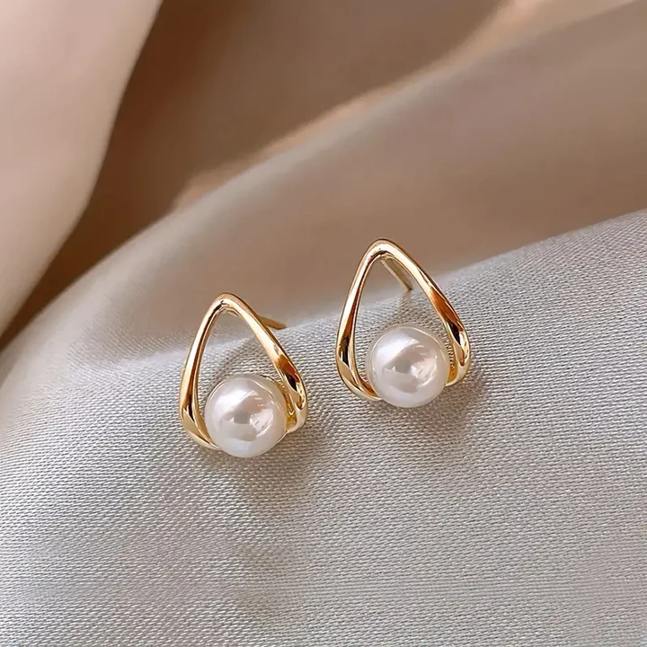 Geah – Pendientes Huecos de Perlas de Oro