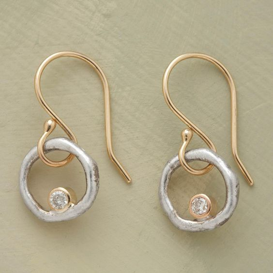 Zia – Pendientes Vintage Circonita Oro & Plata