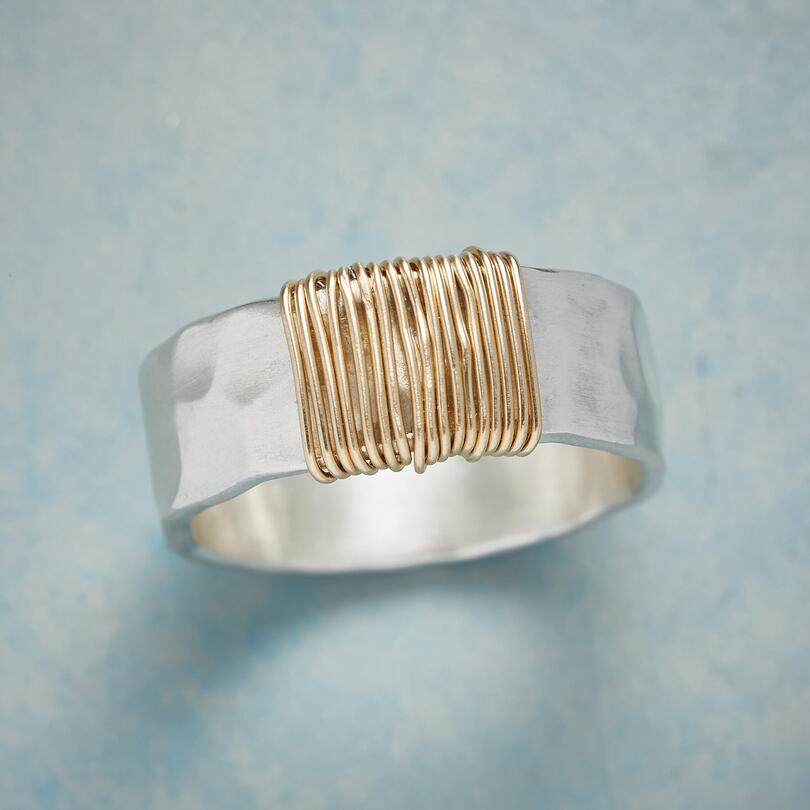 Karen – Anillo Vintage de Plata con Hilos Dorados