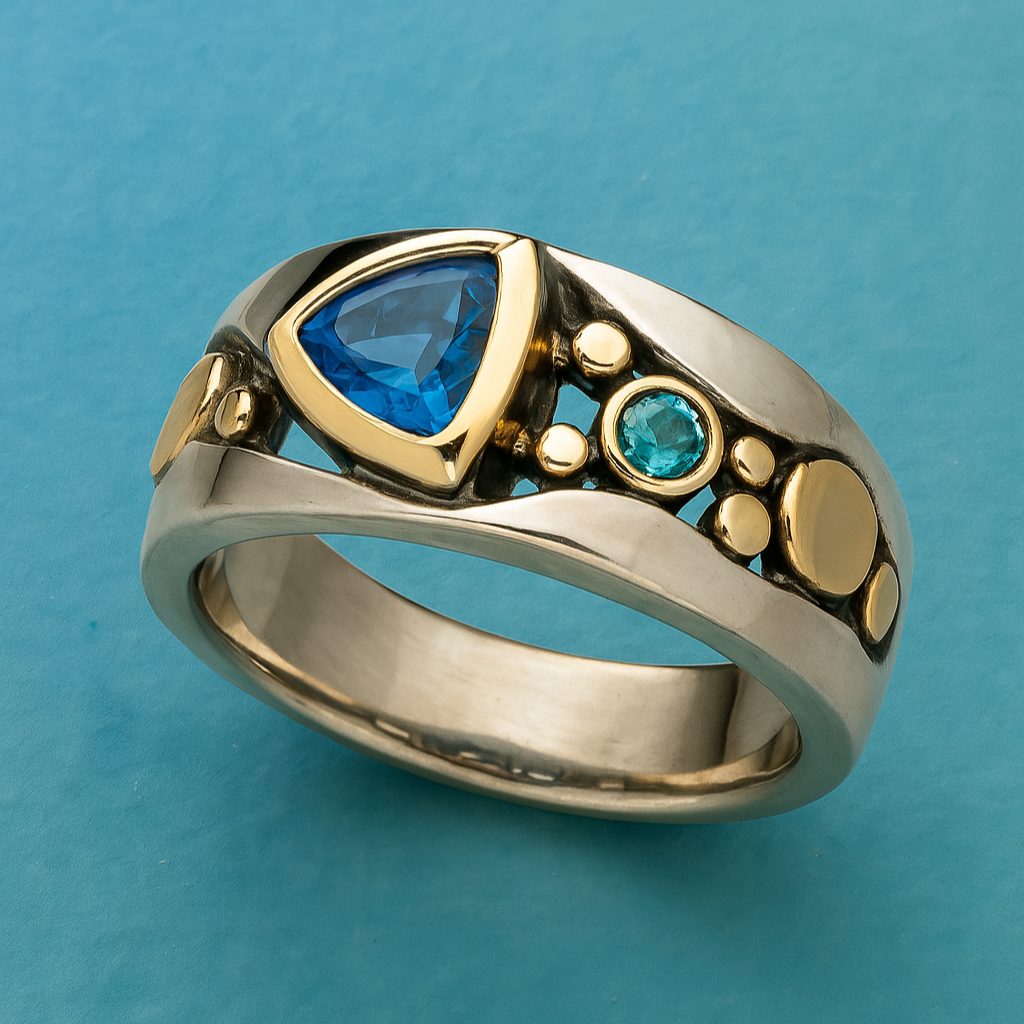 Yana – Anillo Vintage con Cristal Azul