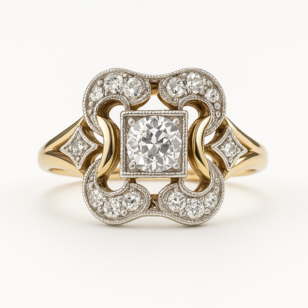 Leanie – Anillo Vintage Dorado con Circonita