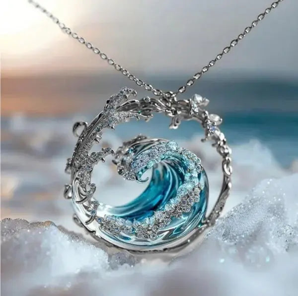 Resplandor Oceánico – Collar de Elegancia Baño de Oro