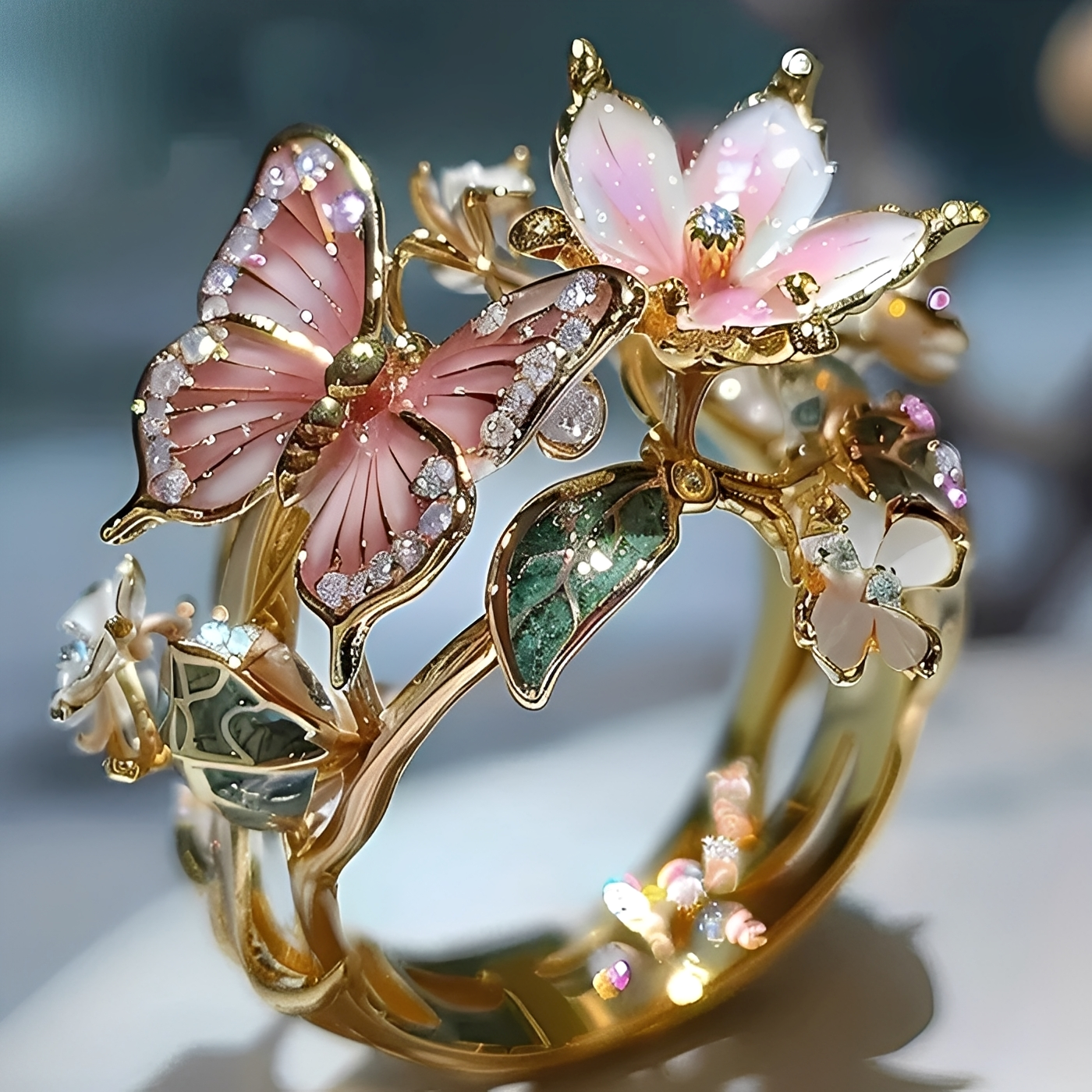Maine – Anillo Floral Vintage Dorado Prifddinas