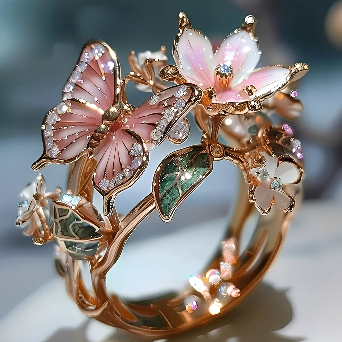 Maine – Anillo Floral Vintage Dorado Prifddinas
