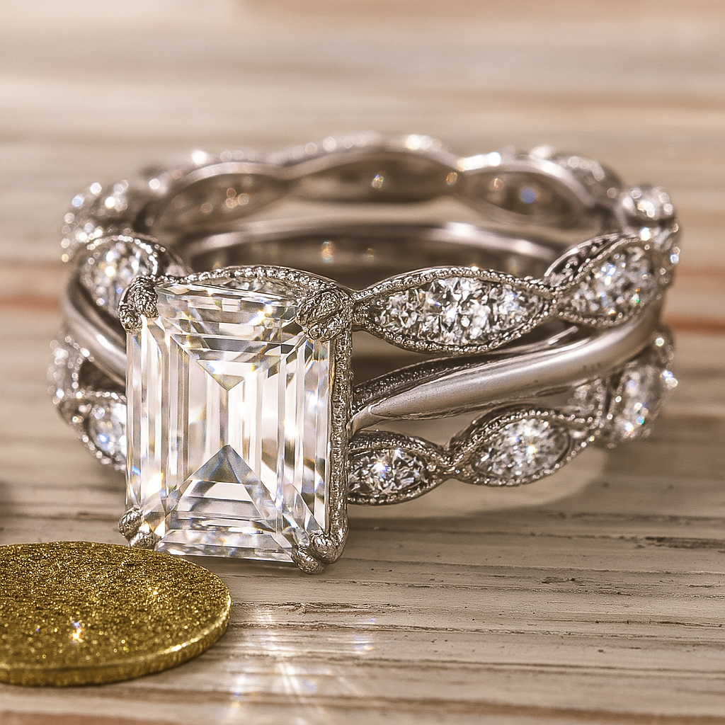 Mireille – Anillo Vintage Plateado con Capas Brillantes