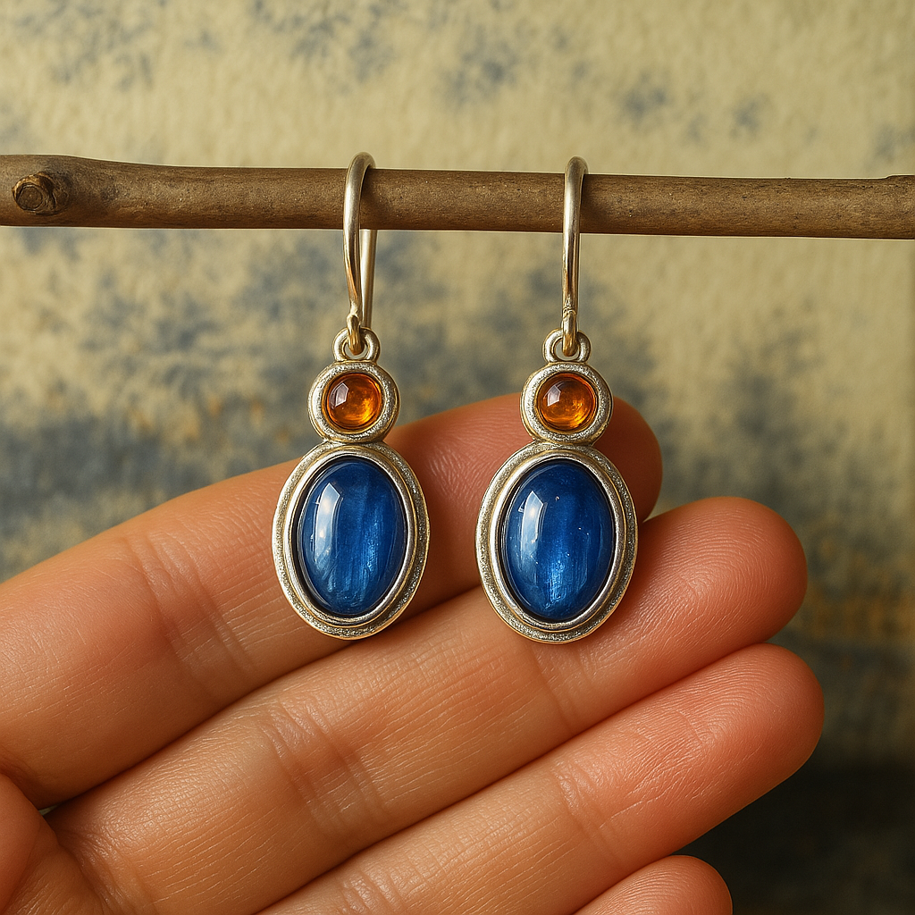 Gwen – Pendientes Vintage con Cristales Azules