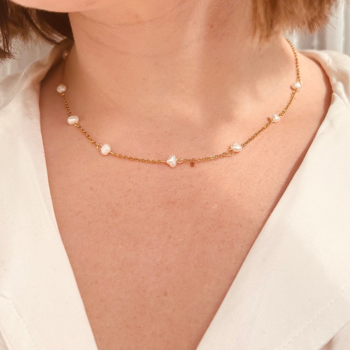 Cadena de perlas de oro - Cadena diaria