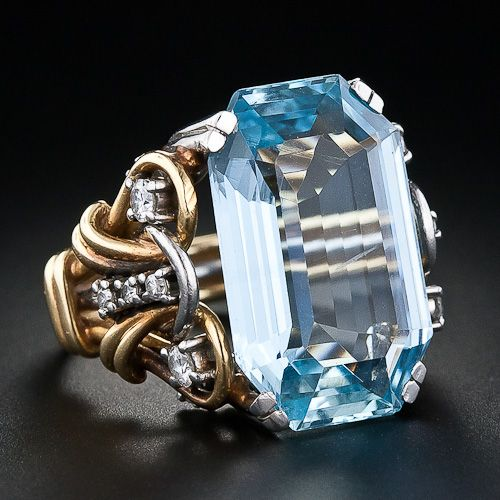 Eliane – Anillo Retro con Circonita Azul Intensa