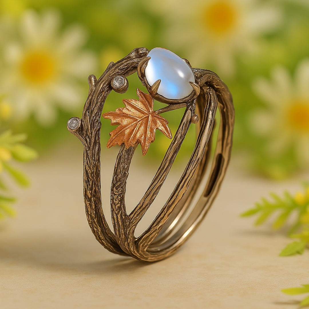 Celestia – Anillo Piedra de Luna con Encanto Natural