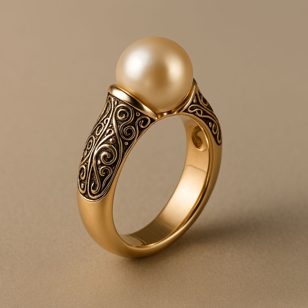 Althéa – Anillo Dorado Vintage con Perla Elegante