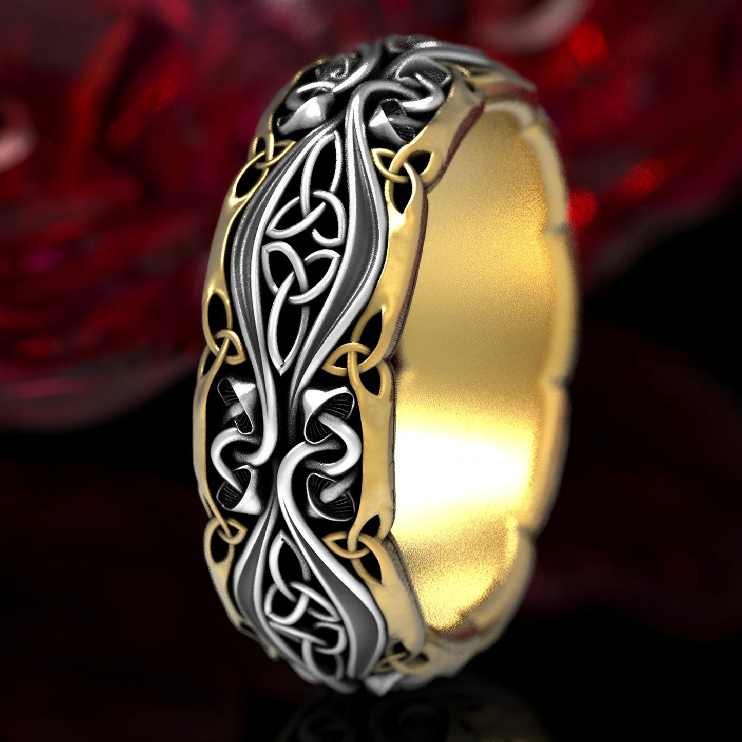 Evelyn – Anillo Vintage para Parejas en Dorado y Plateado