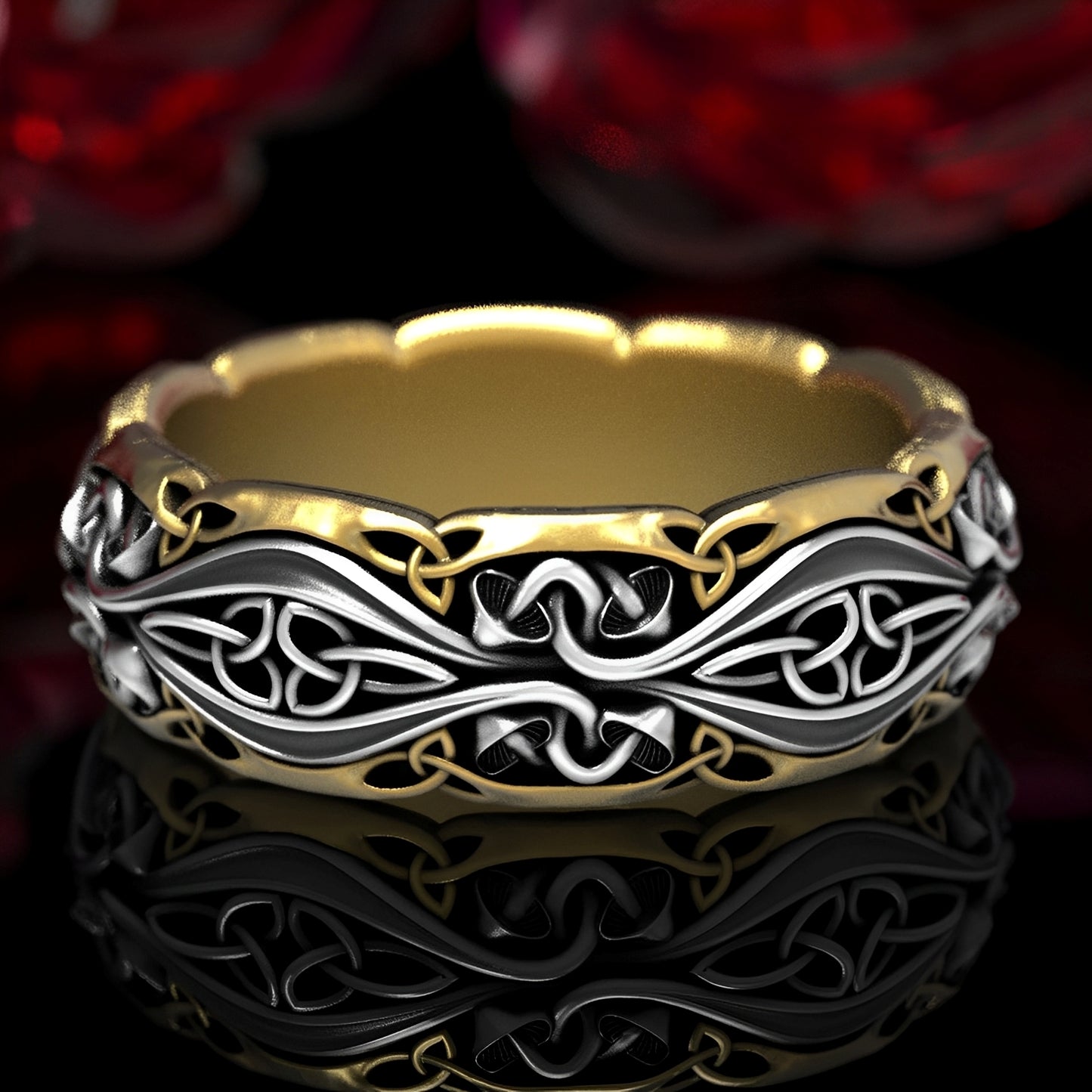 Evelyn – Anillo Vintage para Parejas en Dorado y Plateado