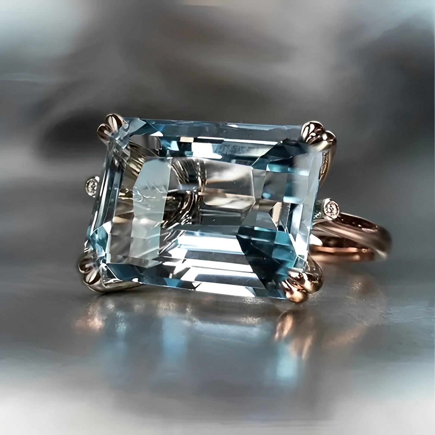 Yvaine – Anillo Vintage con Circonita Azul