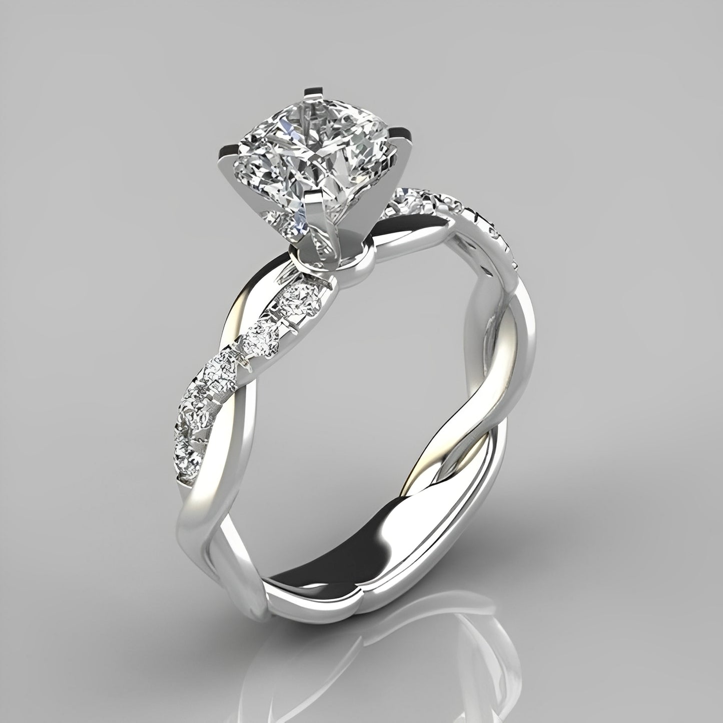 Zayna – Anillo Trenzado Vintage con Circonia Brillante