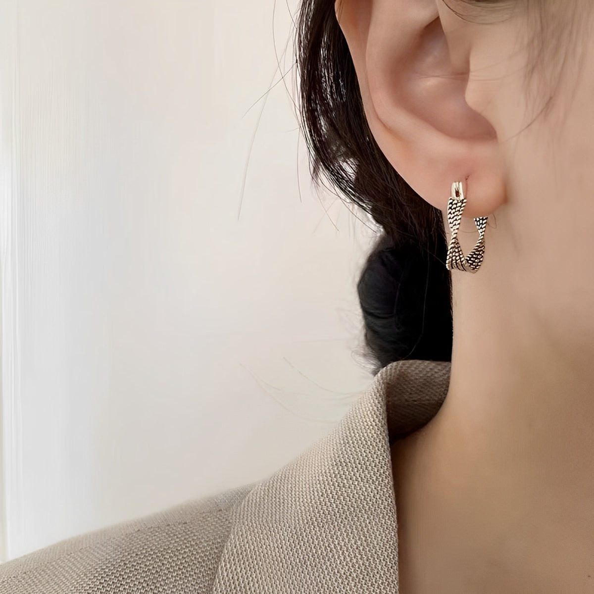 Dakota – Pendientes Vintage de Malla en Plata
