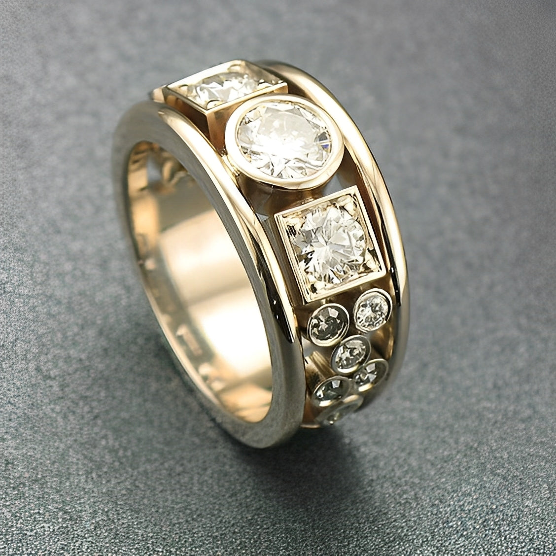 Claribel – Anillo Vintage Dorado con Circonitas