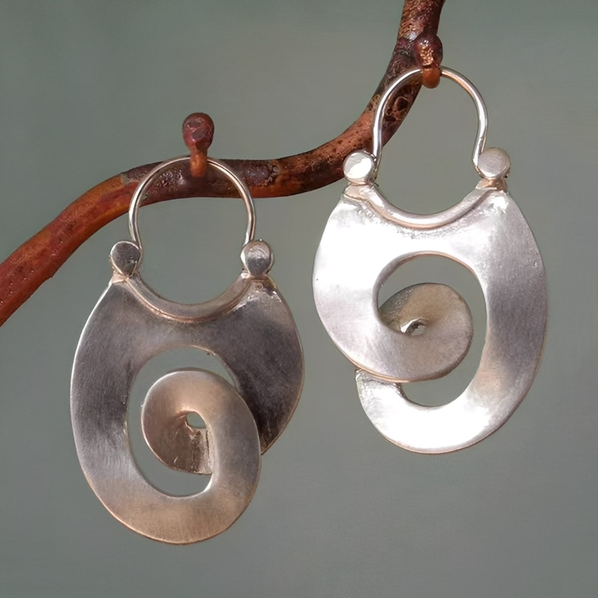 Elise – Pendientes Vintage Plata Diseño Irregular