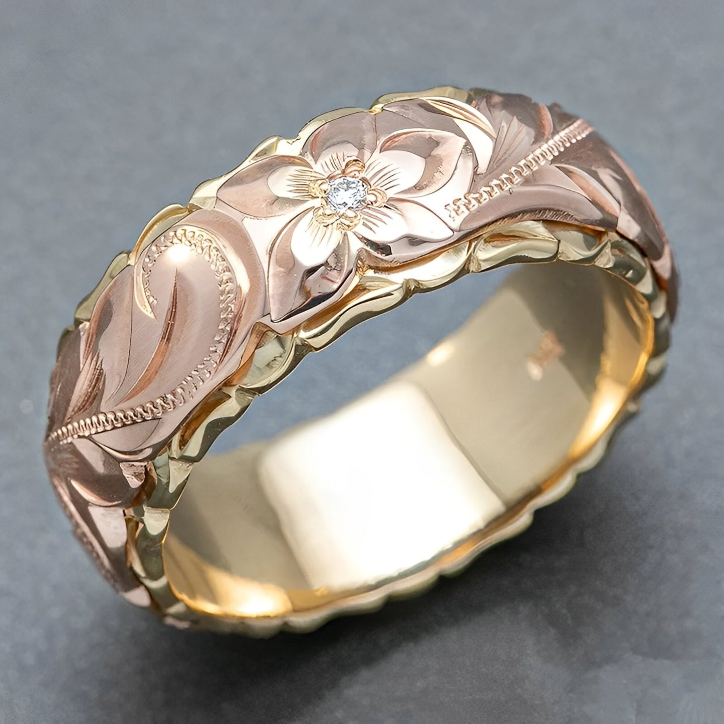 Rosalie – Anillo Vintage Rosa Flor en Oro