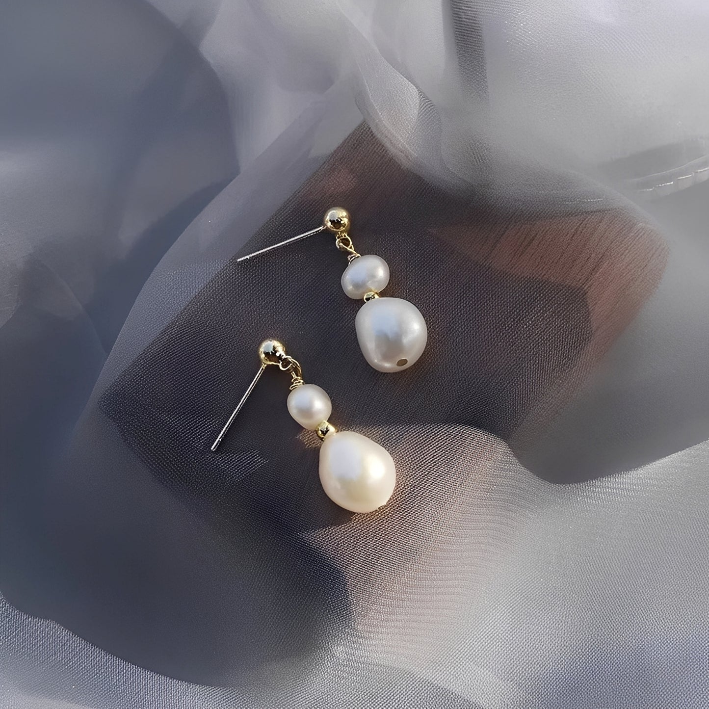Dalia – Pendientes Vintage de Plata con Perlas