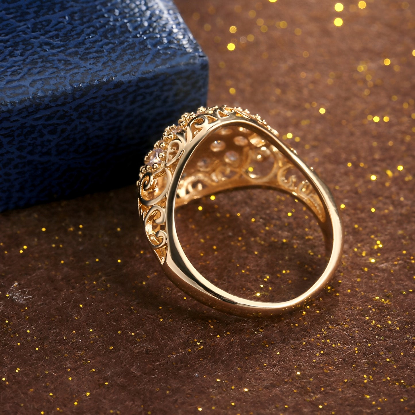 Nessa – Anillo Vintage Redondeado en Dorado Brillante