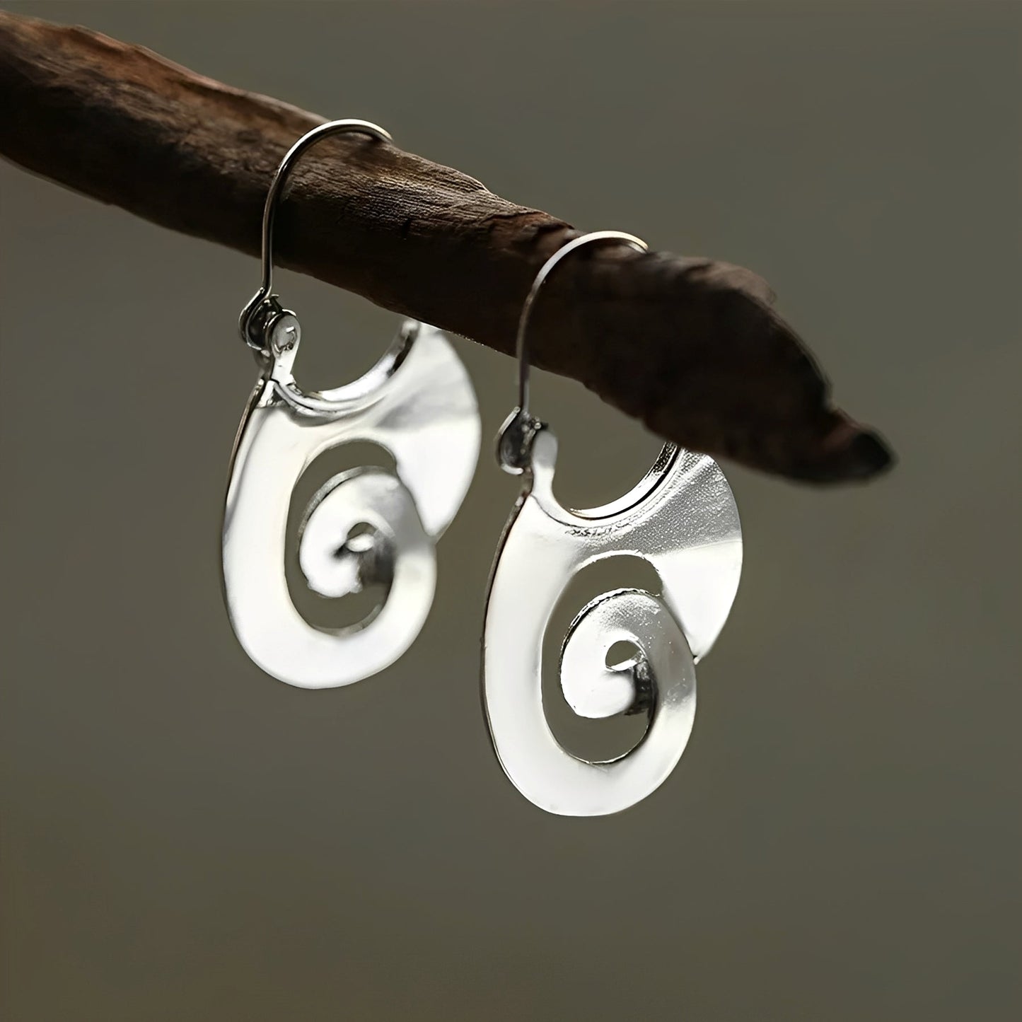 Elise – Pendientes Vintage Plata Diseño Irregular