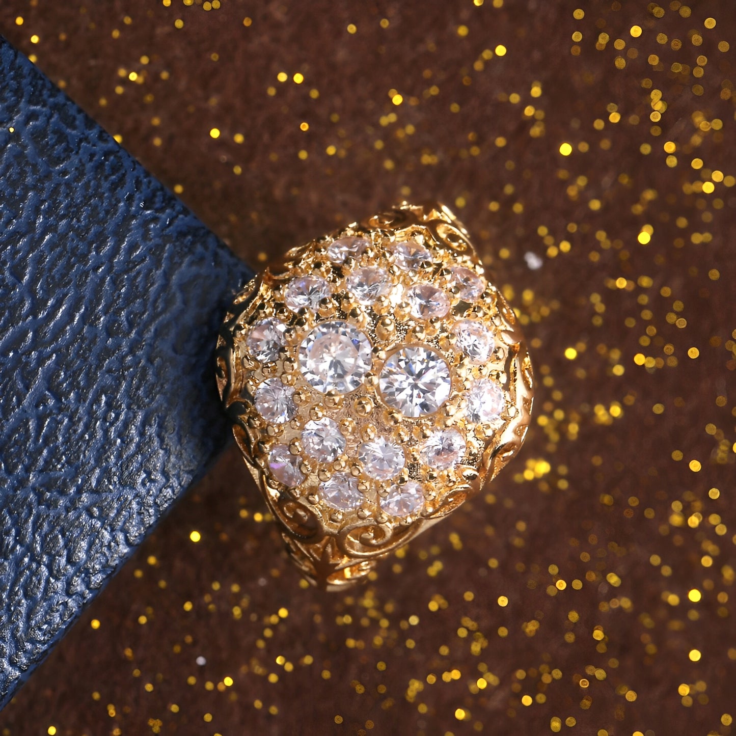 Nessa – Anillo Vintage Redondeado en Dorado Brillante